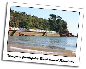 The view from Goodrington Beach toward Roundham